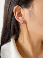 Fashion Tassel Copper Plating Inlay Zircon Drop Earrings 1 Pair main image 3