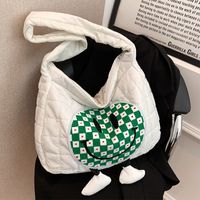 Women's Large Autumn&winter Space Cotton Smiley Face Fashion Square Zipper Tote Bag main image 5