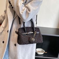 Women's Medium All Seasons Pu Leather Solid Color Fashion Square Lock Clasp Handbag sku image 4
