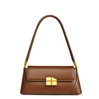Women's Small Autumn Pu Leather Solid Color Vintage Style Square Zipper Underarm Bag main image 2