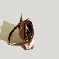Women's Medium Summer Pu Leather Color Block Fashion Square Zipper Shoulder Bag main image 2