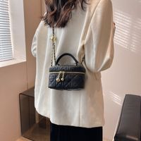 Women's Small Pu Leather Lingge Fashion Bucket Zipper Crossbody Bag sku image 1