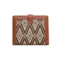 Frau Streifen Plaid Pu-leder Magnetschnalle Brieftaschen main image 4