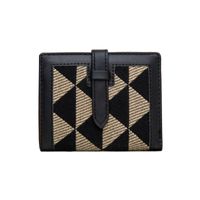 Frau Streifen Plaid Pu-leder Magnetschnalle Brieftaschen sku image 3