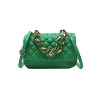 Women's Small Pu Leather Lingge Fashion Square Lock Clasp Crossbody Bag main image 4