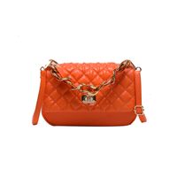 Women's Small Pu Leather Lingge Fashion Square Lock Clasp Crossbody Bag sku image 6