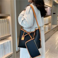 Women's Large Autumn Pu Leather Solid Color Vintage Style Square String Bag Sets main image 5