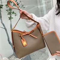 Women's Large Autumn Pu Leather Solid Color Vintage Style Square String Bag Sets main image 3