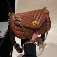 Women's All Seasons Pu Leather Solid Color Fashion Square Lock Clasp Square Bag main image 3