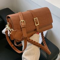 Women's Small Autumn Pu Leather Solid Color Vintage Style Square Magnetic Buckle Underarm Bag main image 1