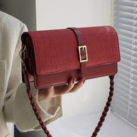 Mujeres Pequeña Otoño Cuero Sintético Color Sólido Estilo Vintage Cuadrado Hebilla Magnética Bolsa Para Las Axilas main image 4