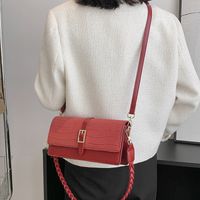 Women's Small Autumn Pu Leather Solid Color Vintage Style Square Magnetic Buckle Underarm Bag sku image 3