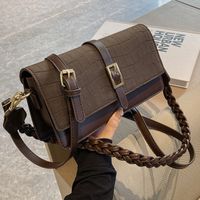 Women's Small Autumn Pu Leather Solid Color Vintage Style Square Magnetic Buckle Underarm Bag main image 3
