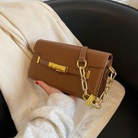 Women's Small Pu Leather Solid Color Fashion Square Magnetic Buckle Crossbody Bag main image 2