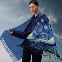 Women's Retro Oil Painting Polyester Silk Scarves main image 3