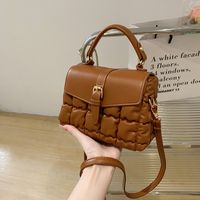Women's Small All Seasons Pu Leather Lattice Fashion Square Magnetic Buckle Shoulder Bag main image 5