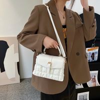 Women's Small All Seasons Pu Leather Lattice Fashion Square Magnetic Buckle Shoulder Bag sku image 1