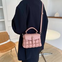Women's Small All Seasons Pu Leather Lattice Fashion Square Magnetic Buckle Shoulder Bag sku image 5