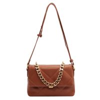 Women's Medium All Seasons Pu Leather Solid Color Streetwear Square Lock Clasp Handbag sku image 3