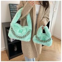 Women's Medium Winter Plush Solid Color Cute Square Zipper Handbag main image 6