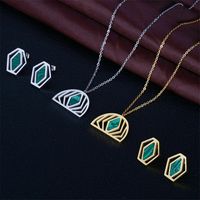 Simple Style Irregular Titanium Steel Inlay Artificial Gemstones Jewelry Set 2 Pieces main image 4