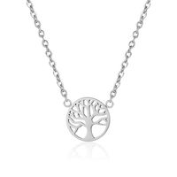 Simple Style Tree Titanium Steel Inlaid Gold Pendant Necklace 1 Piece sku image 1