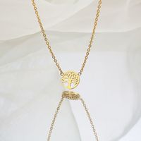 Einfacher Stil Baum Titan Stahl Eingelegtes Gold Halskette Mit Anhänger 1 Stück main image 4