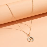 Original Design Cross Stainless Steel Plating Inlay Rhinestones Pendant Necklace 1 Piece main image 6