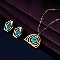 Simple Style Irregular Titanium Steel Inlay Artificial Gemstones Jewelry Set 2 Pieces main image 2