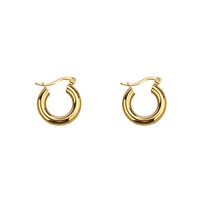 1 Pair Retro Classic Style Commute Circle Plating Titanium Steel 18k Gold Plated Earrings main image 5
