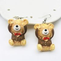 1 Pair Cute Bear Resin Women's Drop Earrings sku image 2