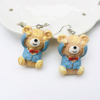 1 Pair Cute Bear Resin Women's Drop Earrings sku image 1