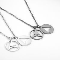 Simple Style Triangle Round Titanium Steel Polishing Pendant Necklace 1 Piece main image 4