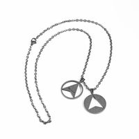 Einfacher Stil Dreieck Runden Titan Stahl Polieren Halskette Mit Anhänger 1 Stück main image 2