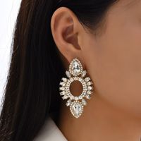 1 Pair Luxurious Eye Alloy Plating Inlay Rhinestones Women's Ear Studs sku image 2