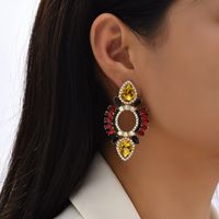 1 Pair Luxurious Eye Alloy Plating Inlay Rhinestones Women's Ear Studs sku image 3