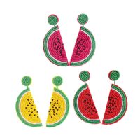 1 Pair Fashion Leaf Seed Bead Handmade Women's Drop Earrings main image 4