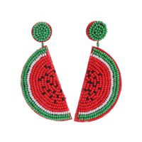 1 Pair Fashion Leaf Seed Bead Handmade Women's Drop Earrings sku image 7