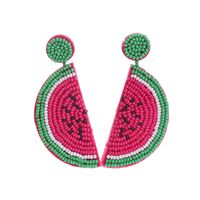 1 Pair Fashion Leaf Seed Bead Handmade Women's Drop Earrings sku image 9
