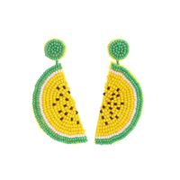 1 Pair Fashion Leaf Seed Bead Handmade Women's Drop Earrings sku image 8