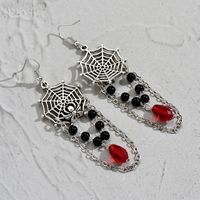1 Pair Fashion Spider Web Artificial Gemstones Alloy Plating Women's Drop Earrings main image 2