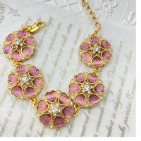 Retro Flower Alloy Plating Rhinestones Women's Earrings Necklace sku image 8