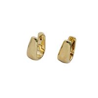 1 Pair Retro Solid Color Metal Plating 18k Gold Plated Women's Hoop Earrings main image 4
