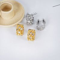 Fashion Geometric Copper Inlay Zircon Earrings 1 Pair main image 1