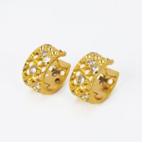 Fashion Geometric Copper Inlay Zircon Earrings 1 Pair sku image 1
