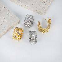 Fashion Geometric Copper Inlay Zircon Earrings 1 Pair main image 3
