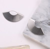 Vintage Style Sector Titanium Steel Plating Earrings 1 Pair sku image 1