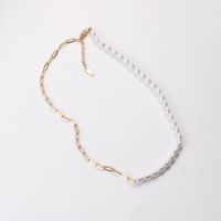 Fashion Geometric Artificial Pearl Titanium Steel Patchwork Women's Necklace sku image 1