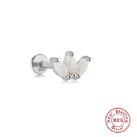 Fashion Square Water Droplets Paw Print Silver Inlay Zircon Ear Studs 1 Piece sku image 13