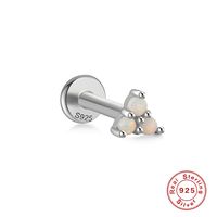 Fashion Square Water Droplets Paw Print Silver Inlay Zircon Ear Studs 1 Piece sku image 12